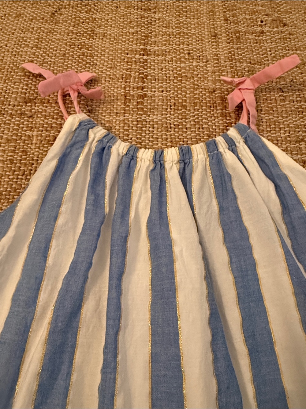 Mini Boden Cotton Striped Sleeveless Dress with Pockets 4-5Y - Picture 3 of 8